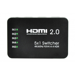 Przełącznik HDMI 5x1 4K/60Hz z pilotem
