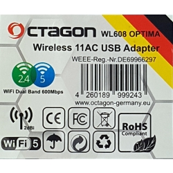 Karta USB WiFi Octagon Optima WL608 600Mbps DualBand